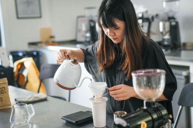 Hand brewed coffee pot revealed